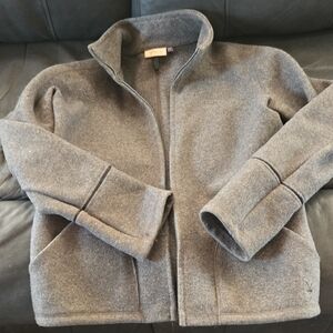Women's Ibex wool zip jacket.